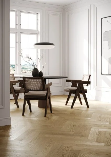 Паркетная доска Quartz Parquet Английская Ёлка Дуб Шампань 33-414 в Краснодаре