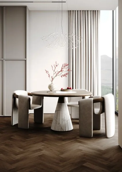 Кварц-виниловая плитка Fargo Herringbone 44-7009-24 Дуб Шварцвальд в Краснодаре