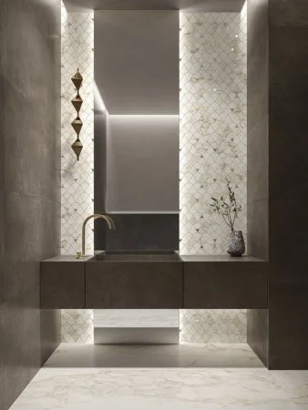 Керамогранит Italon Этернум Каррара Мозаика Вертекс 25.8х30 (Натуральная) в Краснодаре