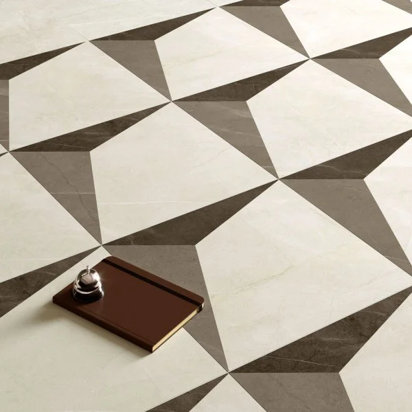 Керамогранит Coliseum Фьямма Уайт Вставка Фрэйм 60х60 (Натуральный и Реттифицированный) в Краснодаре