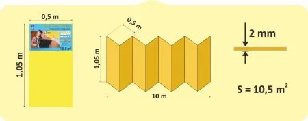 Подложка Солид 2мм гармошка желтая (10.5 м2) в Краснодаре