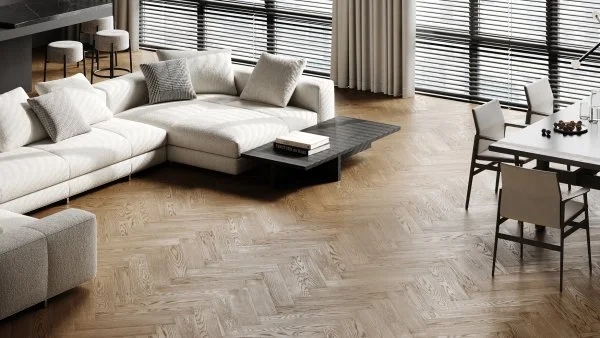 Паркетная доска Quartz Parquet Английская Ёлка Дуб Карельский 33-419 в Краснодаре