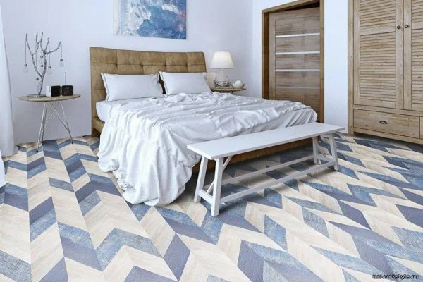 Пробковое покрытие CorkStyle Chevron Blue (1235*305*6 мм) HC в Краснодаре