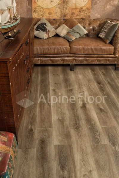 Кварц-виниловая плитка Alpine Floor Premium XL Дуб Коричневый ЕСО 7-9, 8 мм. 43 класс в Краснодаре