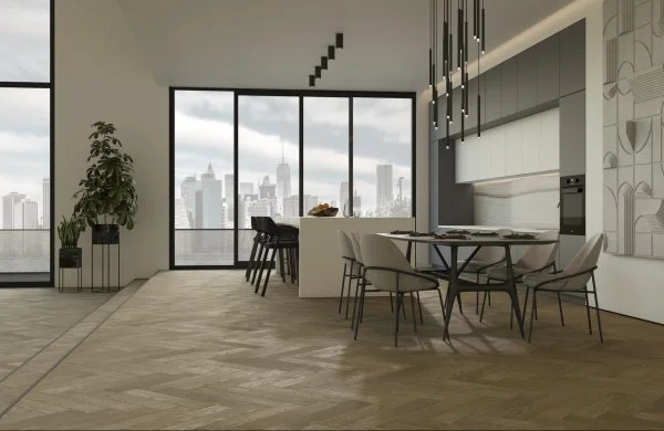 Паркетная доска Quartz Parquet Английская Ёлка Дуб Карельский 33-419 в Краснодаре